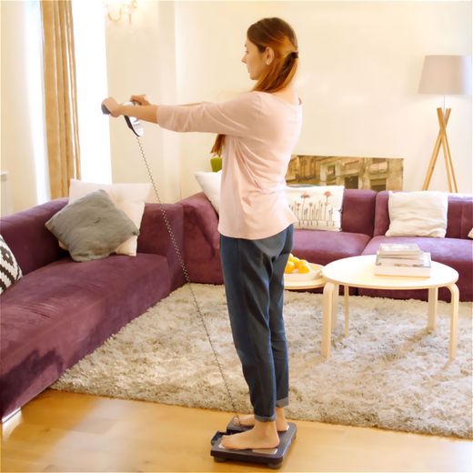 Omron BF511 Weighing Scale - Person using weighing scale shot